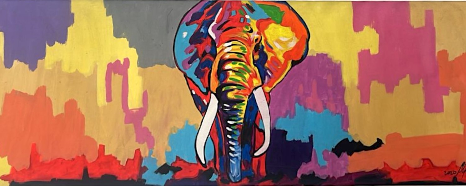 Elefante multicolor