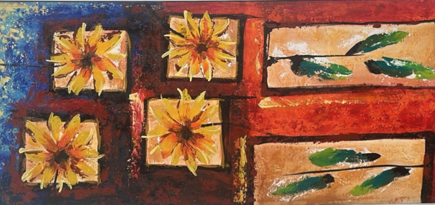 Flores y hojas geométricas