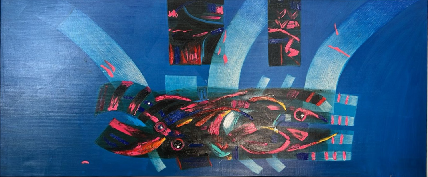 Abstracción en azul eléctrico