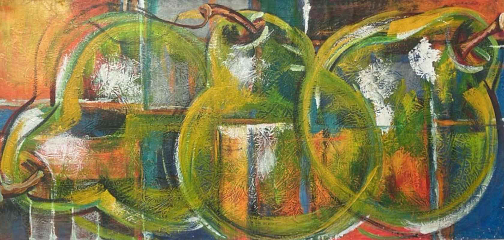 Peras abstractas verdes