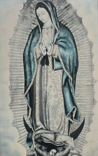 Virgen de Guadalupe plateada