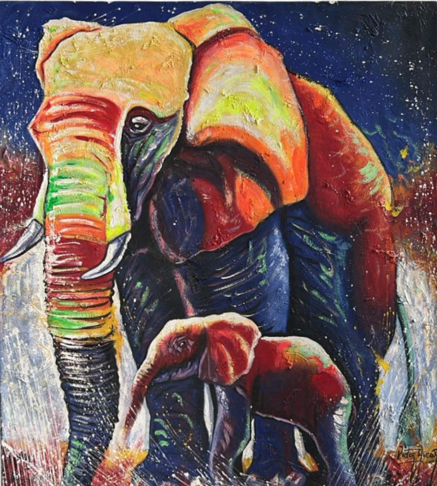 Elefantes madre e hijo